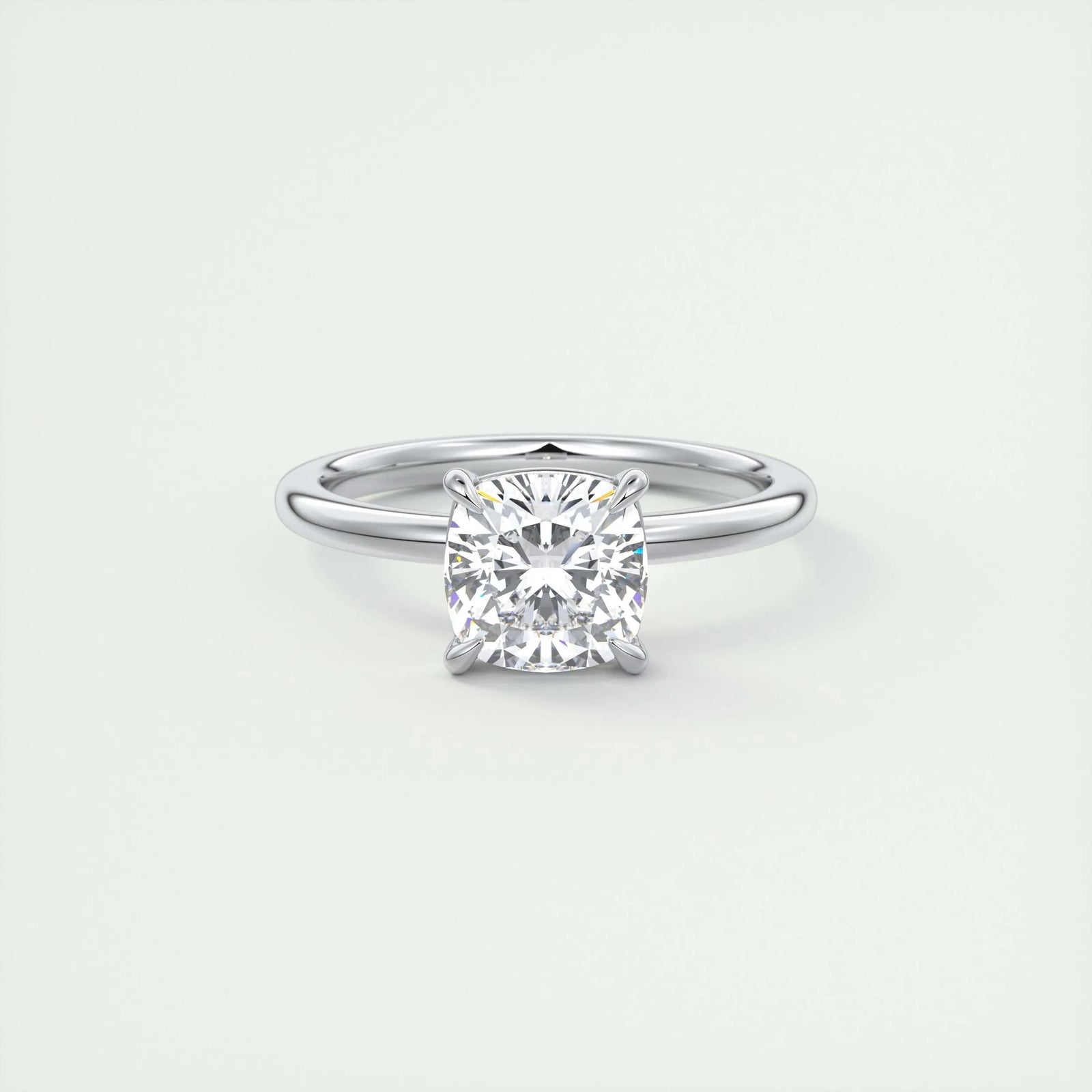2ct Cushion F- VS1 Lag Grown Diamond Solitaire Engagement Ring
