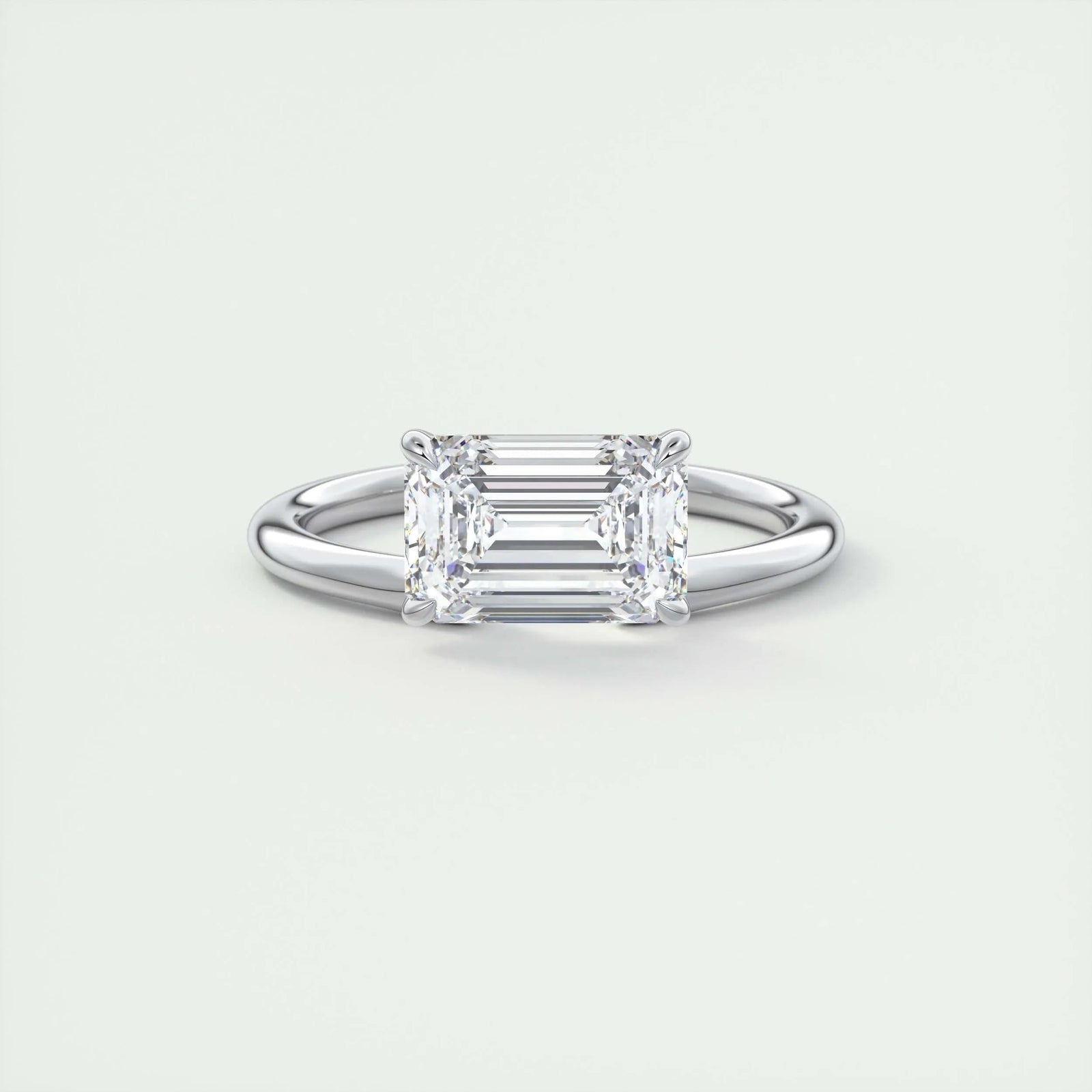 2ct Emerald Cut F- VS1 Lab Grown Diamond Solitaire Engagement Ring