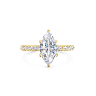 2ct Marquise Cut Lab Grown Diamond Pave Engagement Ring