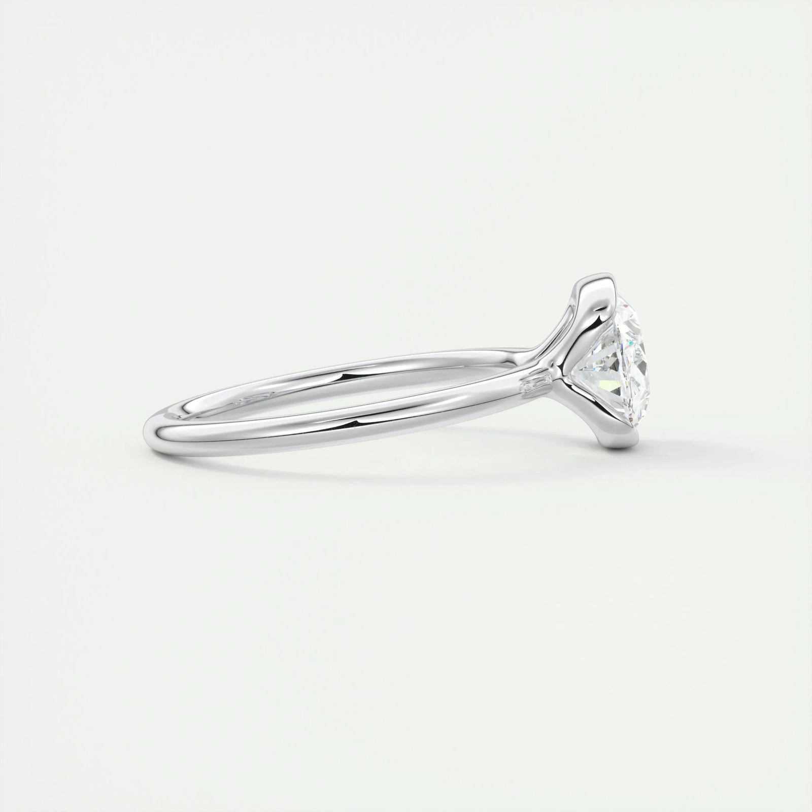 2ct Oval Cut Unique Bezel Lab Grown Diamond Solitaire Engagement Ring