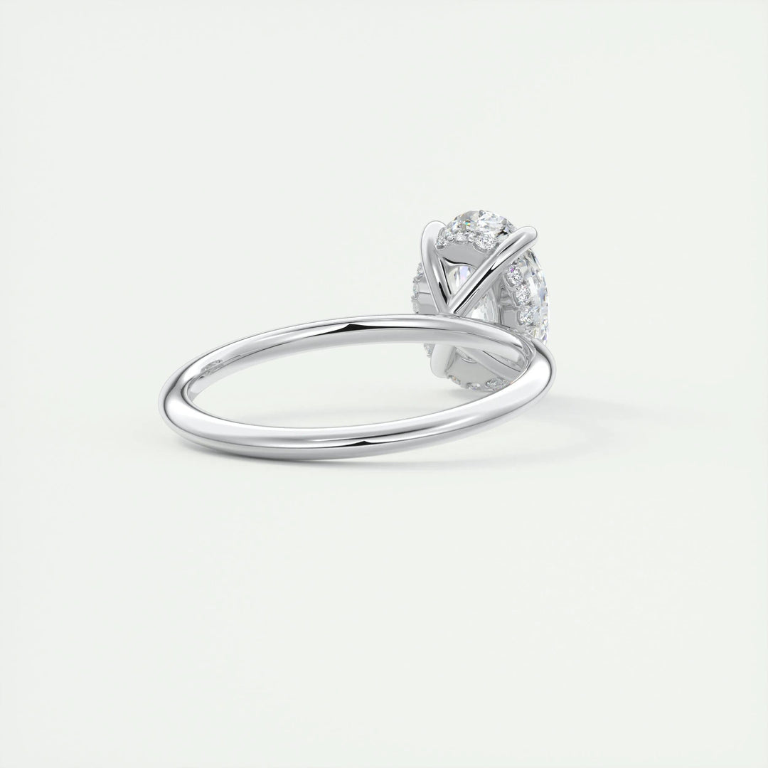 2ct Oval F- VS1 Lab Grown Diamond Hidden Halo Engagement Ring