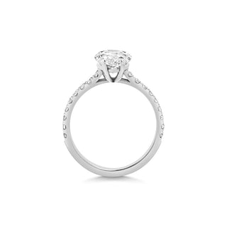 2ct Pear F- VS1 Lab Grown Diamond Pave Engagement Ring