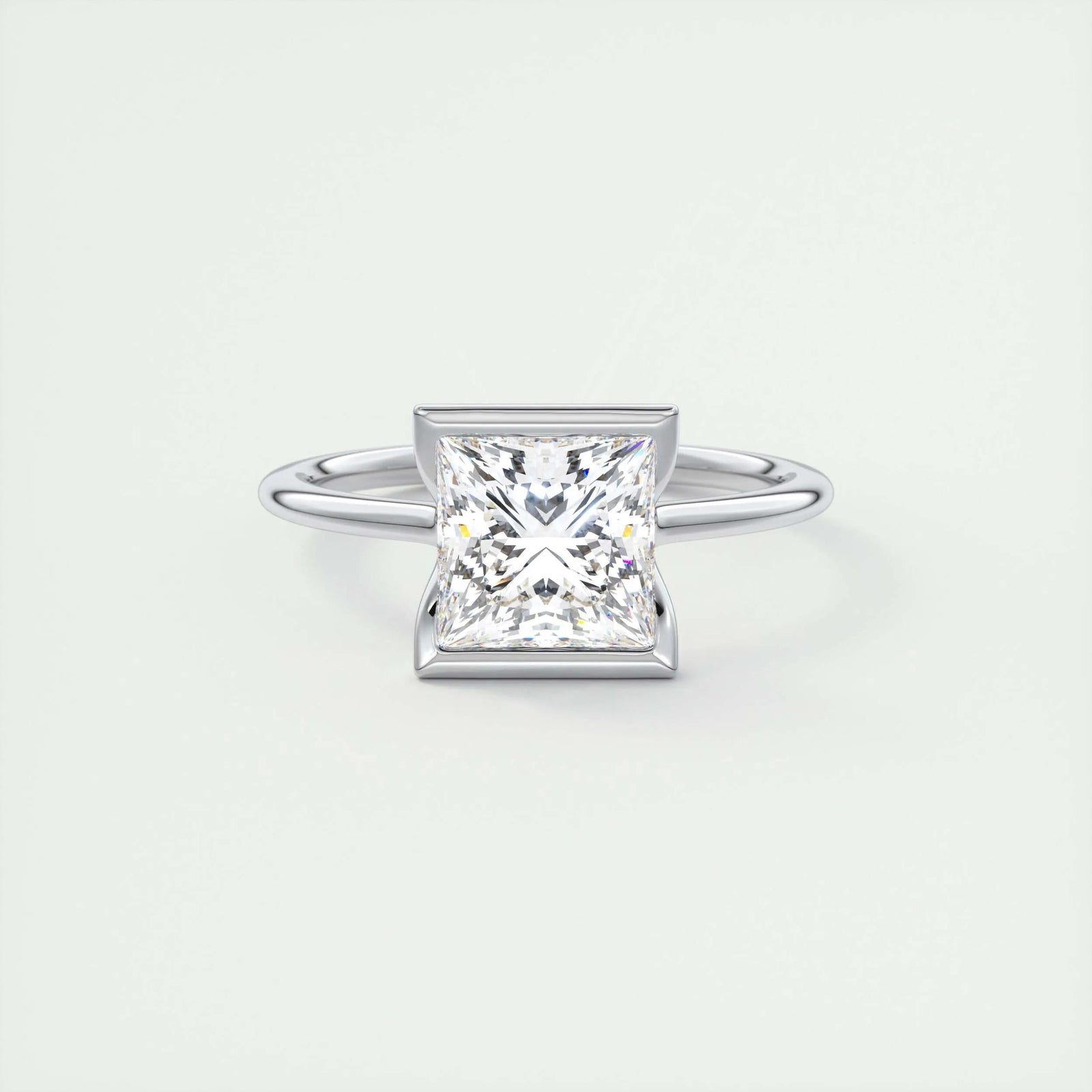 2ct Princess Cut Lab Grown Diamond Solitaire Engagement Ring