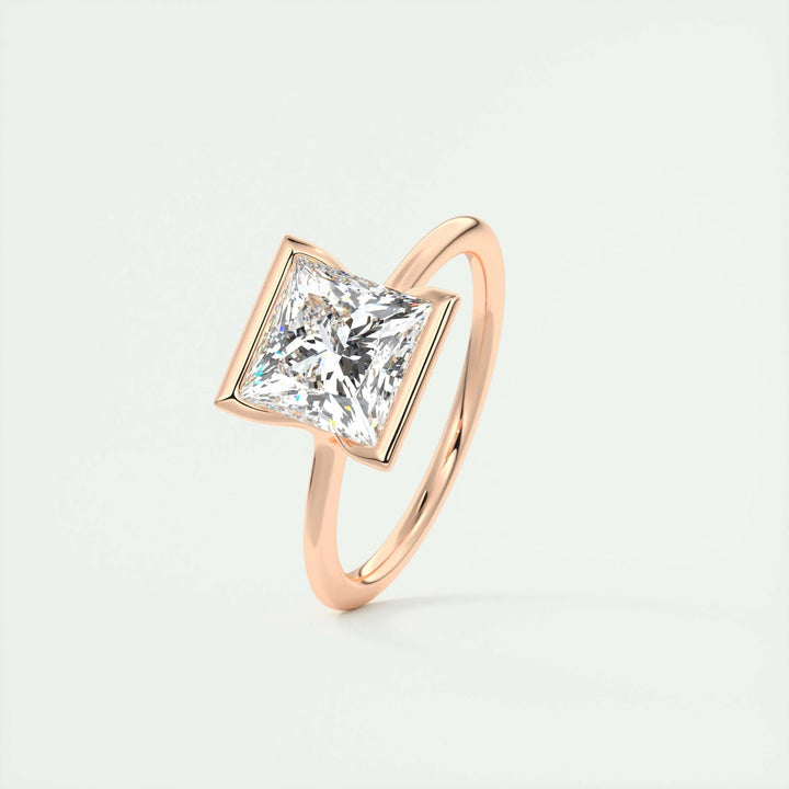 2ct Princess Cut Lab Grown Diamond Solitaire Engagement Ring
