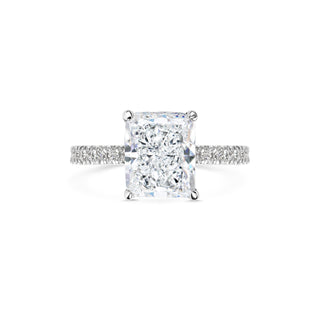 2ct Radiant F-VS1 Lab Grown Diamond Pave Engagement Ring