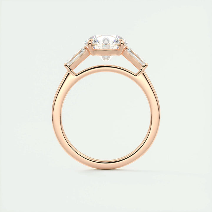2ct Round F- VS1 Lab Grown Diamond Three Stones Engagement Ring