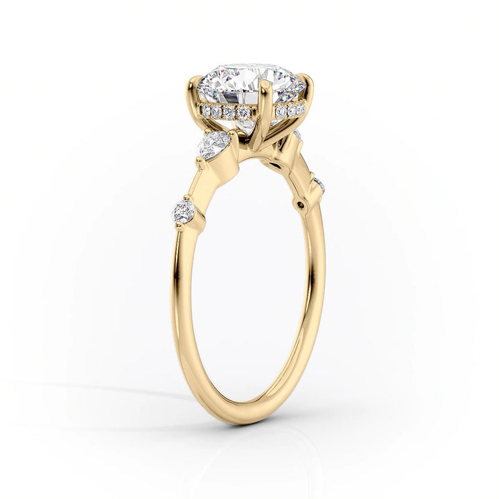 1.50CT Round Lab Grown F/VS2 Diamond Side Stone Engagement Ring