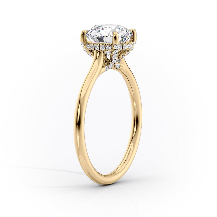 3.0CT Cushion Lab Grown E/VS2 Hidden Halo Diamond Cathedral Engagement Ring
