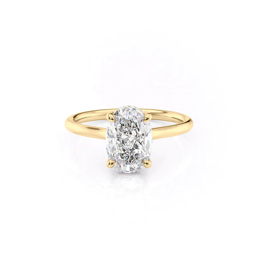 3.50CT Oval Lab Grown E/VVS2 Diamond Hidden Halo Engagement Ring