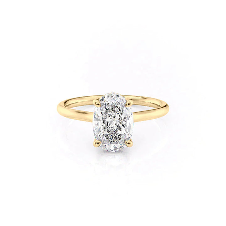 3.50CT Oval Lab Grown E/VVS2 Diamond Hidden Halo Engagement Ring