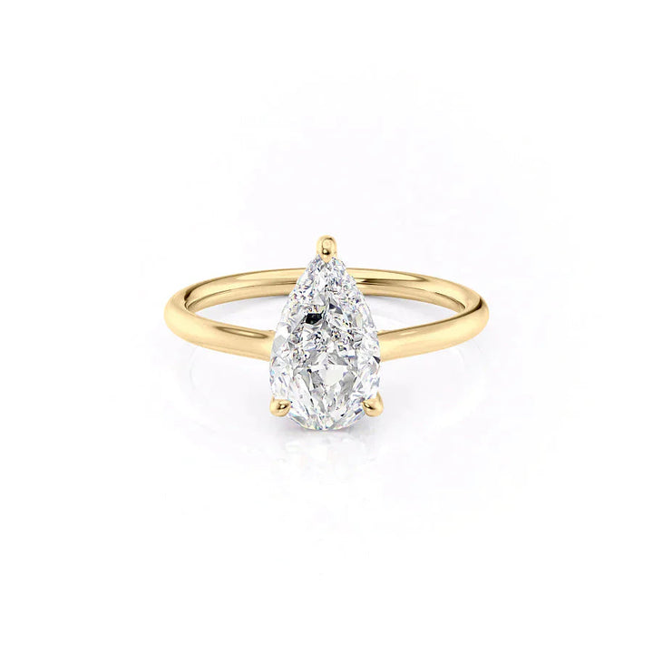 3.50CT Pear Lab Grown Hidden Halo E/VS2 Diamond Engagement Ring