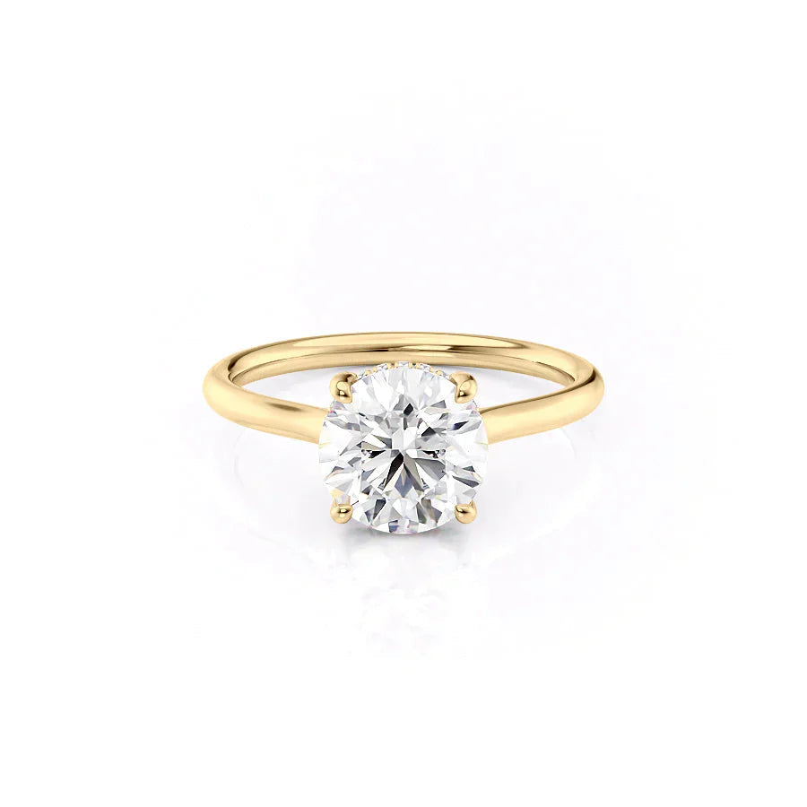 2.0CT Round Lab Grown E/VS1 Diamond Hidden Halo Engagement Ring