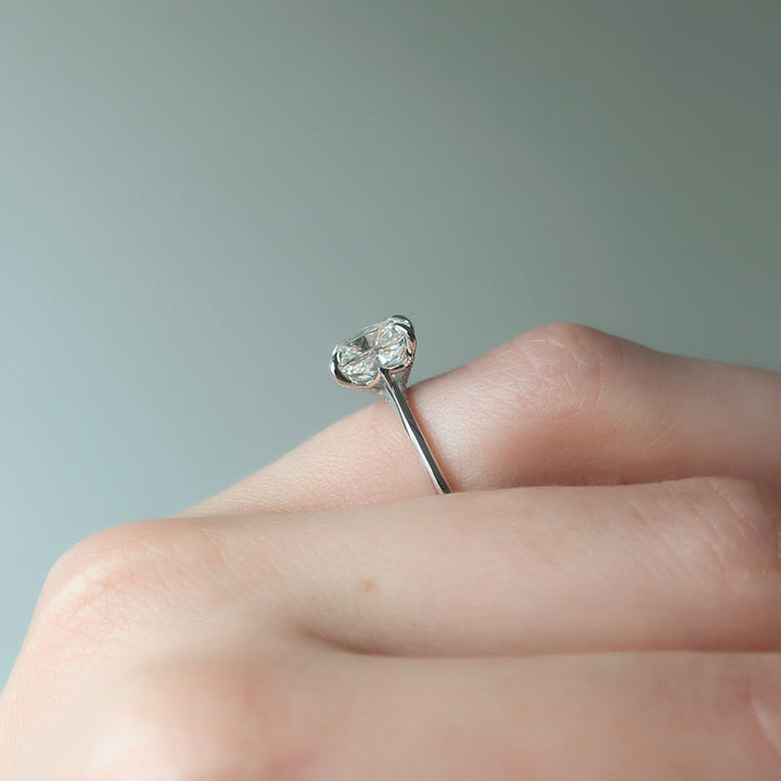 2.0CT Cushion Lab Grown E/VS1 Hidden Diamond Engagement Ring