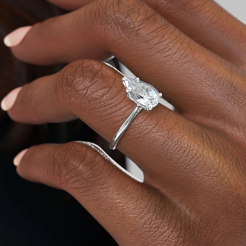 3.0CT Pear Lab Grown E/VS1 Hidden Diamond Engagement Ring