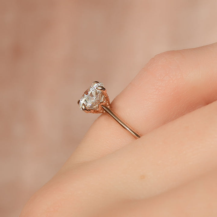 1.80CT Round Lab Grown F/VS2 Diamond Hidden Pave Engagement Ring