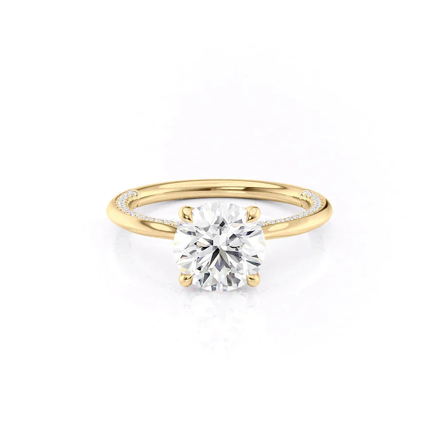 1.0CT Round Lab Grown F/VS1 Diamond Hidden Pave Engagement Ring