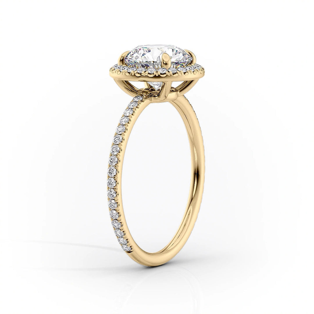 1.50CT Round Lab Grown F/VS1 Halo Diamond Engagement Ring