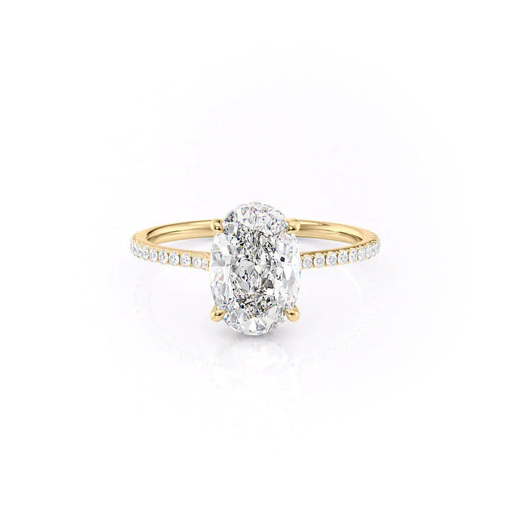 2.50CT Oval Lab Grown E/VVS1 Diamond Hidden Halo Engagement Ring