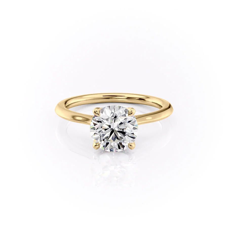 1.50CT Round Lab Grown D/VS1 Tulip Set Diamond Cathedral Engagement Ring