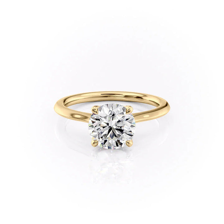 1.50CT Round Lab Grown D/VS1 Tulip Set Diamond Cathedral Engagement Ring