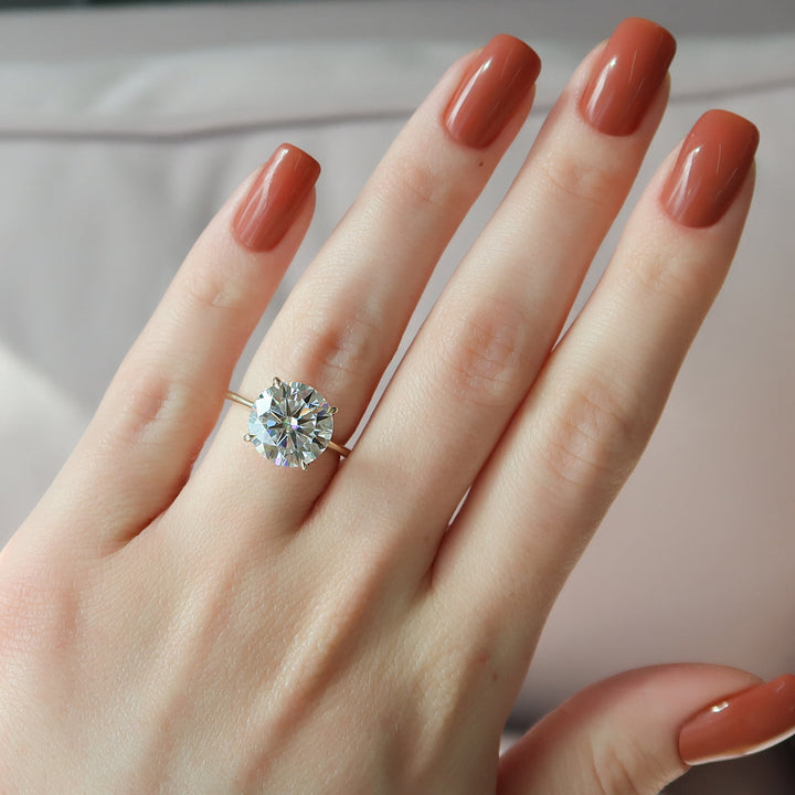 3.0CT Round Lab Grown D/VS1 Tulip Set Diamond Engagement Ring