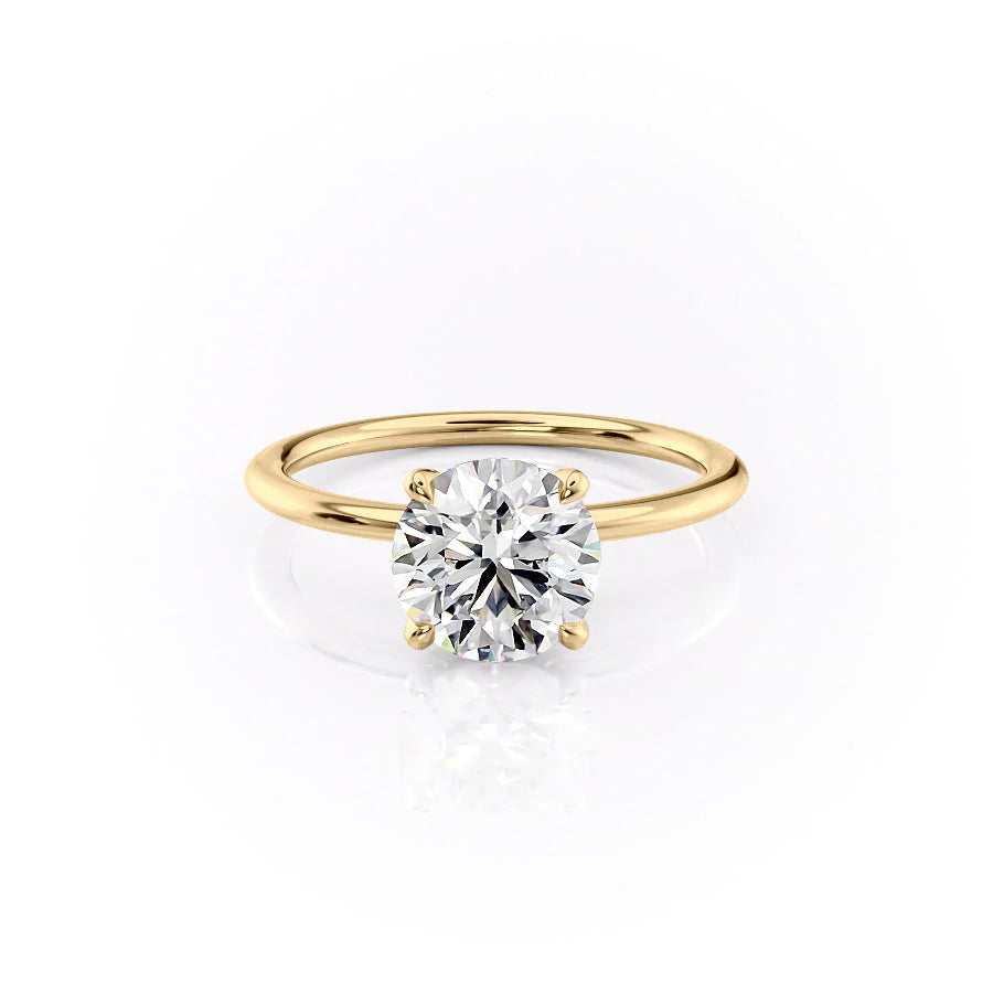 3.0CT Round Lab Grown D/VS1 Tulip Set Diamond Engagement Ring