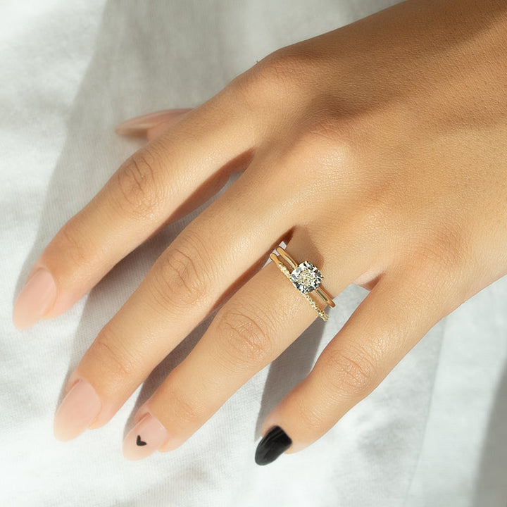 1.50CT Cushion Lab Grown E/VS2 Diamond Solitaire Engagement Ring