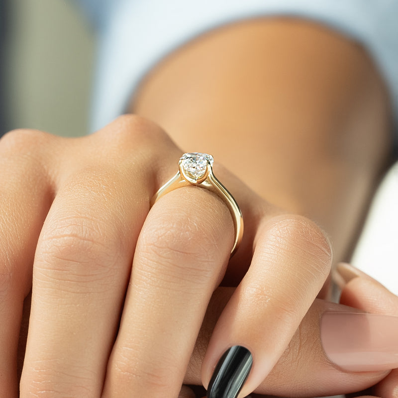 1.50CT Cushion Lab Grown E/VS2 Diamond Solitaire Engagement Ring