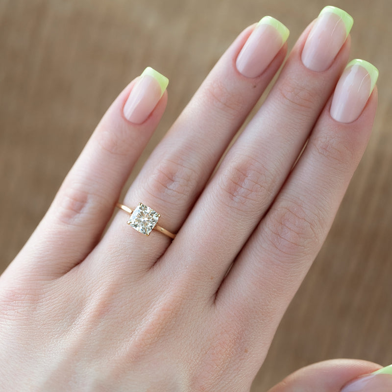 1.50CT Cushion Lab Grown E/VS2 Diamond Solitaire Engagement Ring