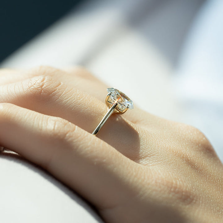 2.50CT Oval Lab Grown E/VVS1 Diamond Solitaire Engagement Ring for Her