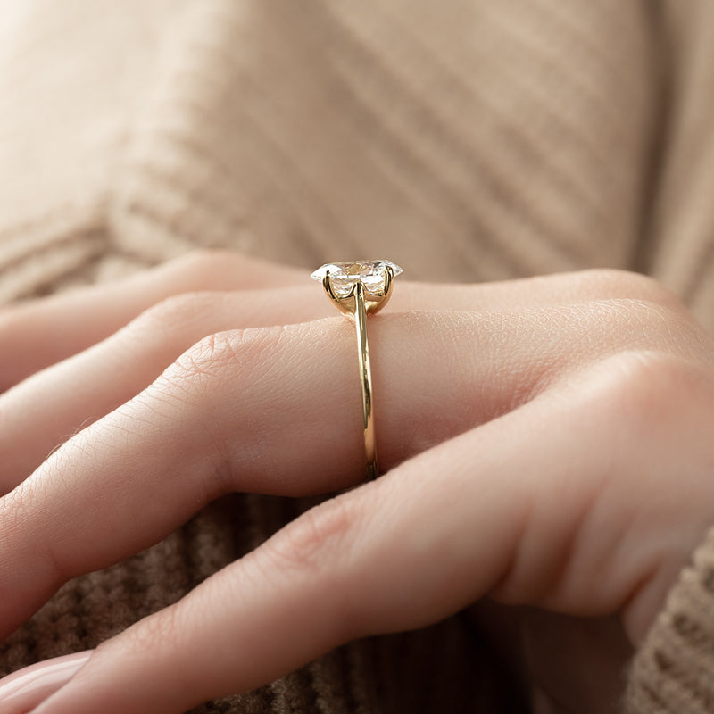 2.50CT Oval Lab Grown E/VVS1 Diamond Solitaire Engagement Ring for Her