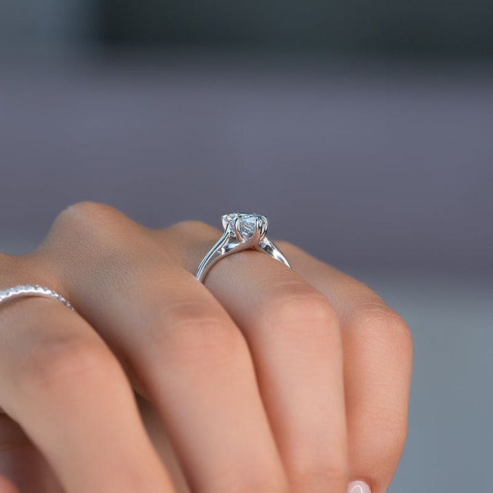 3.0CT Pear Lab Grown E/VS1 Solitaire Diamond Engagement Ring