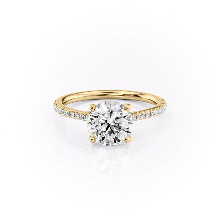 1.50CT Round Lab Grown E/VVS1 Diamond Tulip Pave Engagement Ring