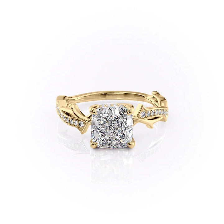 1.50CT Cushion Lab Grown F/VVS2 Diamond Twig Engagement Ring