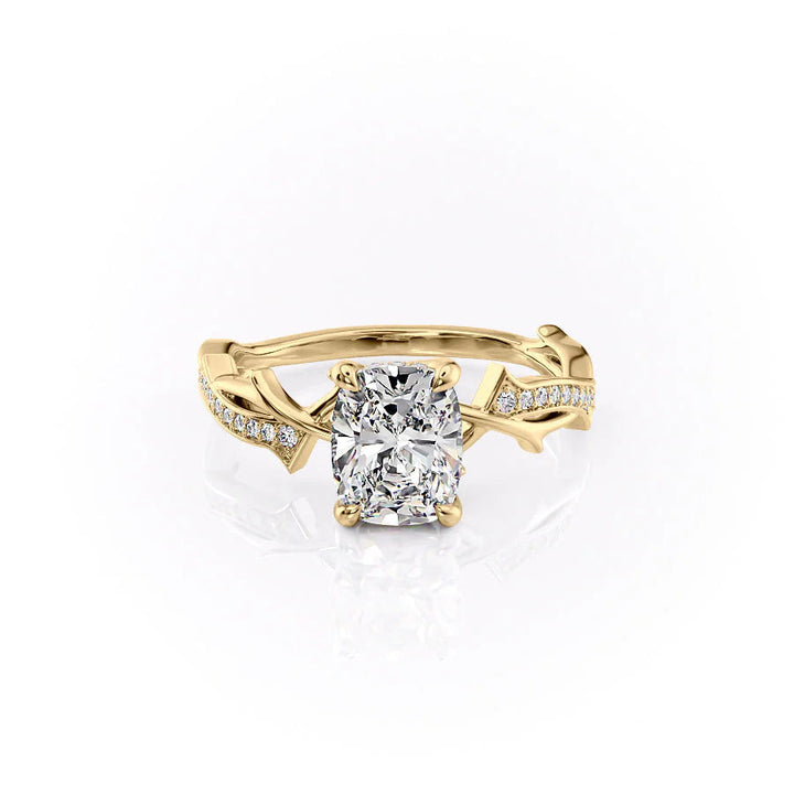 3.0CT Elongated Cushion Lab Grown E/VS2 Diamond Twig Engagement Ring