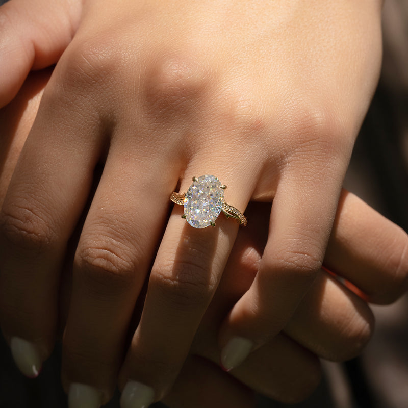 3.50CT Oval Lab Grown F/VVS1 Diamond Infinity Engagement Ring