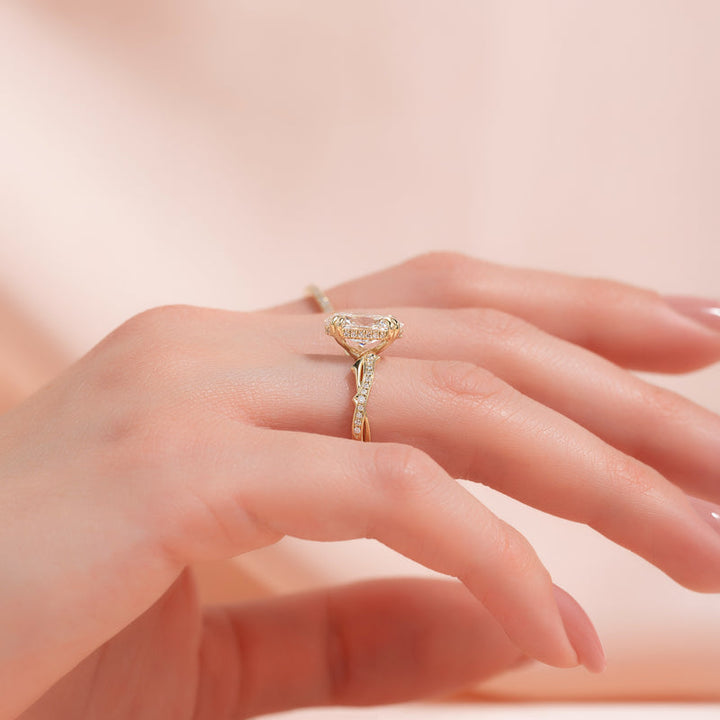 2.50CT Oval Lab Grown E/VVS1 Diamond Nature Engagement Ring