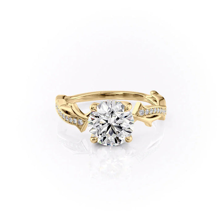 1.50CT Round Lab Grown F/VVS2 Twig Diamond Engagement Ring