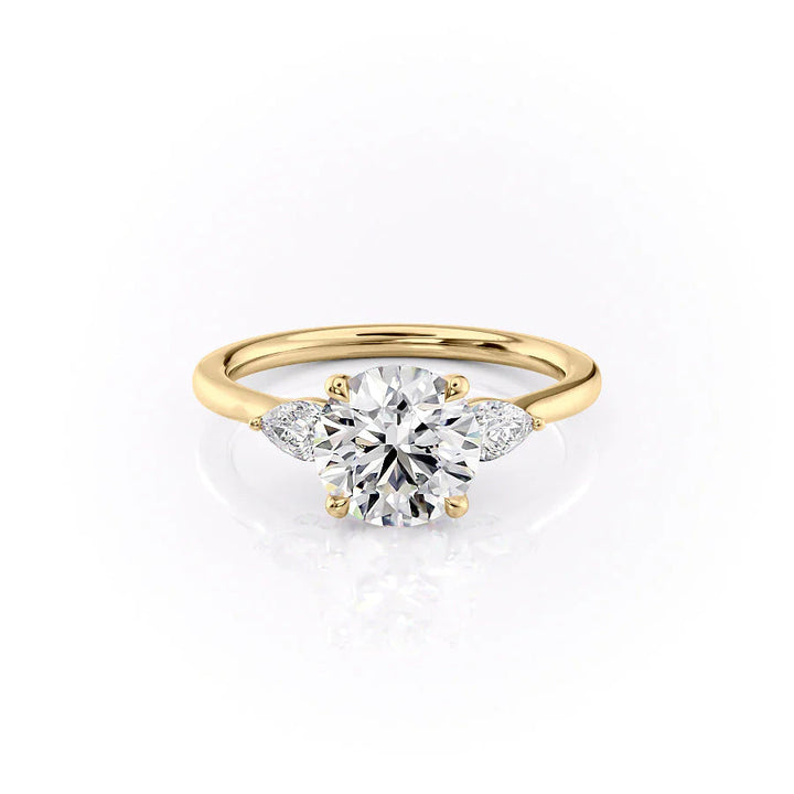 3.0CT Round Lab Grown F/VVS2 Diamond Three Stone Bridge Engagement Ring