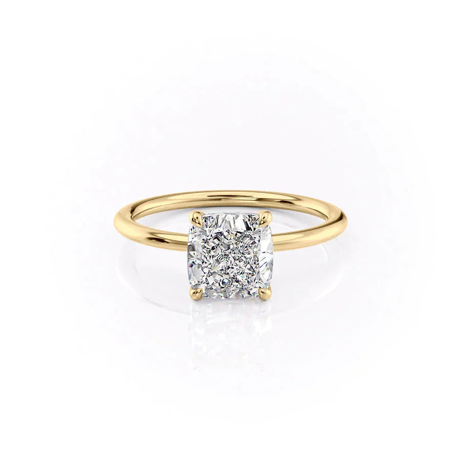 2.0CT Cushion Lab Grown E/VVS1 Solitaire Diamond Engagement Ring