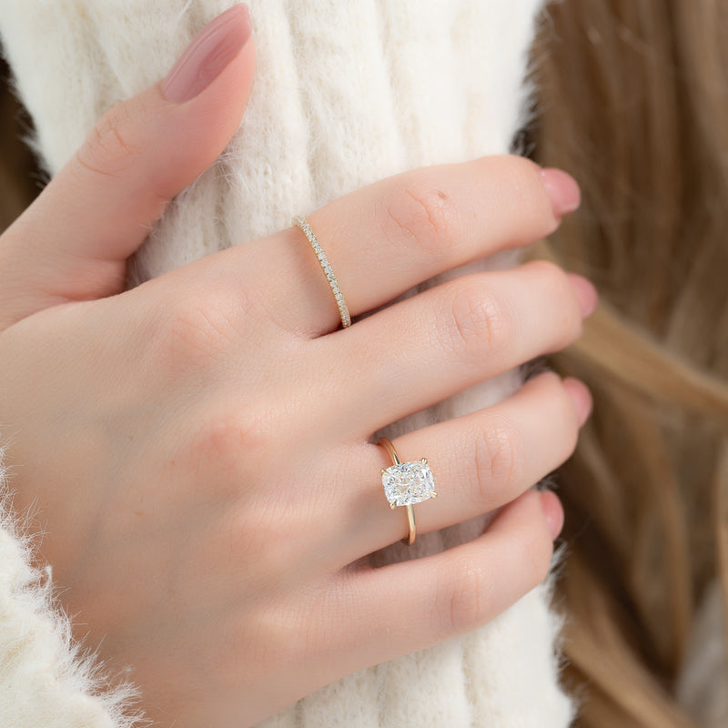 3.50CT Cushion Diamond Lab Grown E/VS1 Solitaire Engagement Ring
