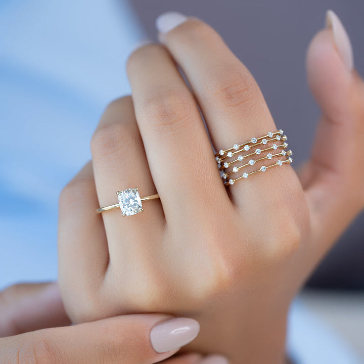 3.50CT Cushion Diamond Lab Grown E/VS1 Solitaire Engagement Ring