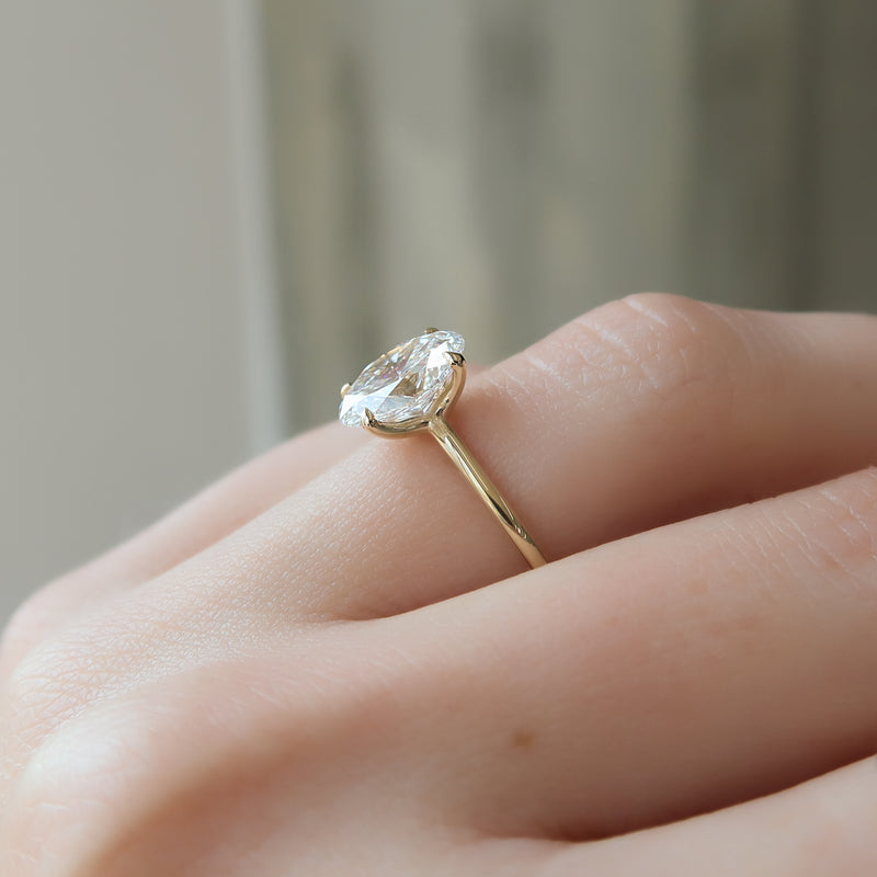 3.0CT Oval Lab Grown E/VVS2 Diamond Solitaire Engagement Ring