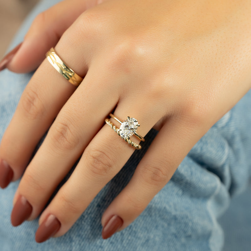 3.0CT Oval Lab Grown E/VVS2 Diamond Solitaire Engagement Ring