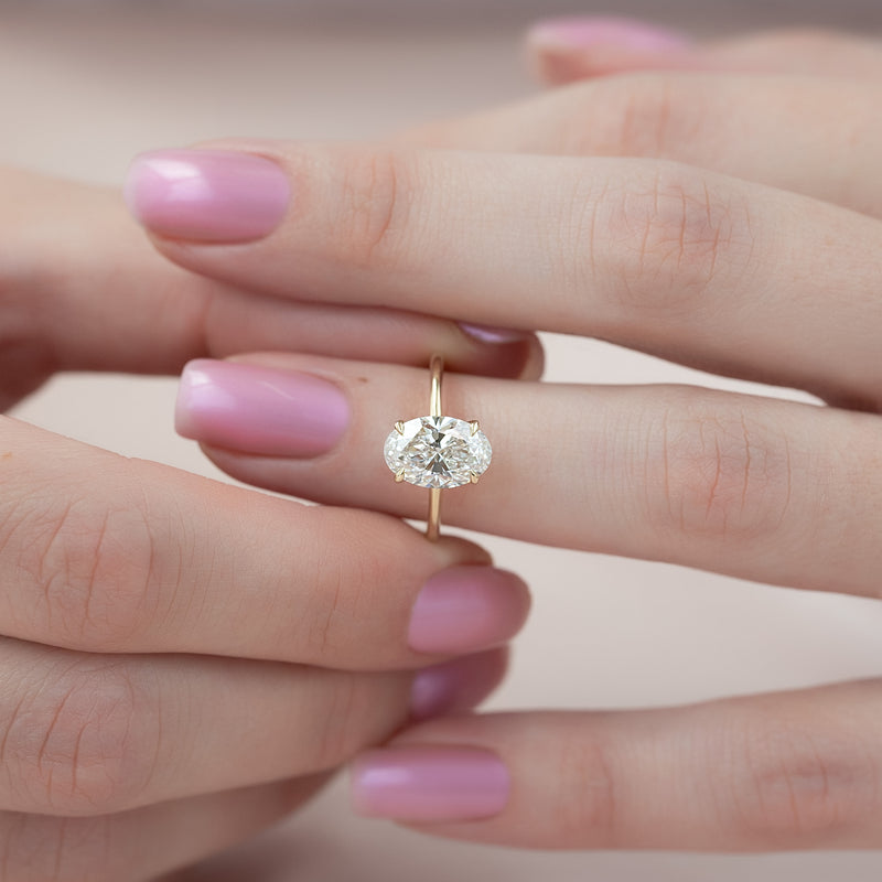 3.0CT Oval Lab Grown E/VVS2 Diamond Solitaire Engagement Ring