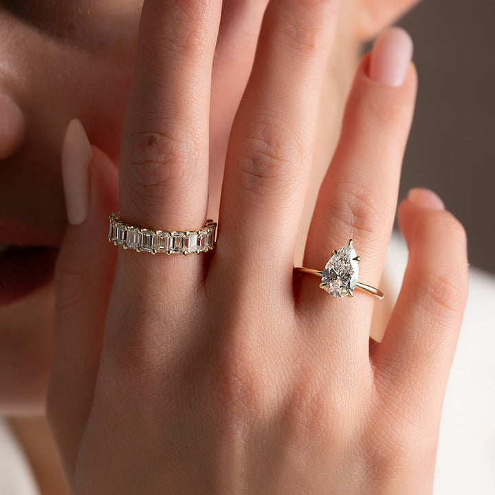 2.50CT Pear Lab Grown E/VS2 Diamond Solitaire Engagement Ring