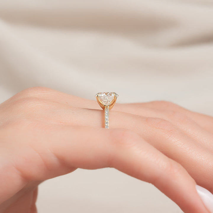 1.50CT Round Lab Grown F/VVS1 Diamond Pave Engagement Ring