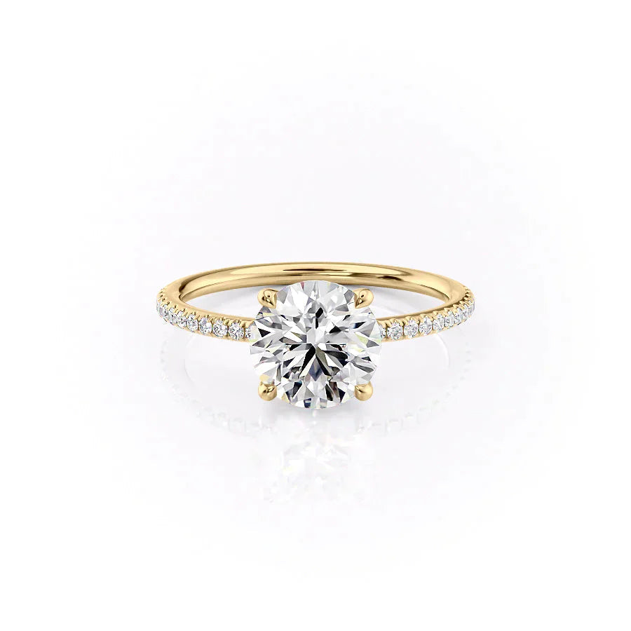 1.50CT Round Lab Grown F/VVS1 Diamond Pave Engagement Ring