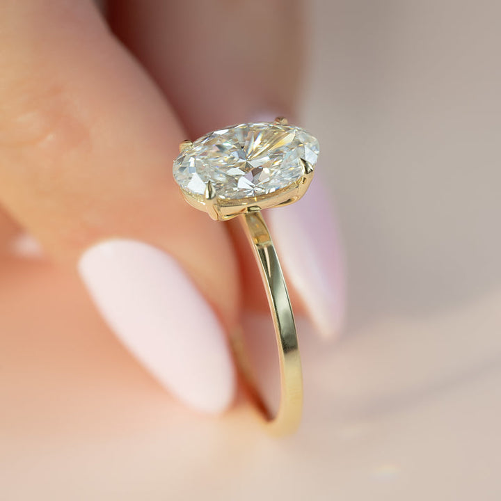 4.0CT Oval Lab Grown F/VVS2 Solitaire Diamond Engagement Ring