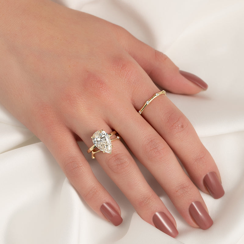 4.0CT Pear Lab Grown F/VVS1 Solitaire Diamond Engagement Ring